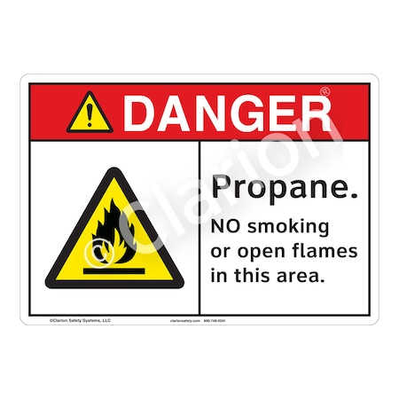 ANSI/ISO Compliant Danger Propane Safety Signs Outdoor Weather Tuff Aluminum (S4) 14 X 10